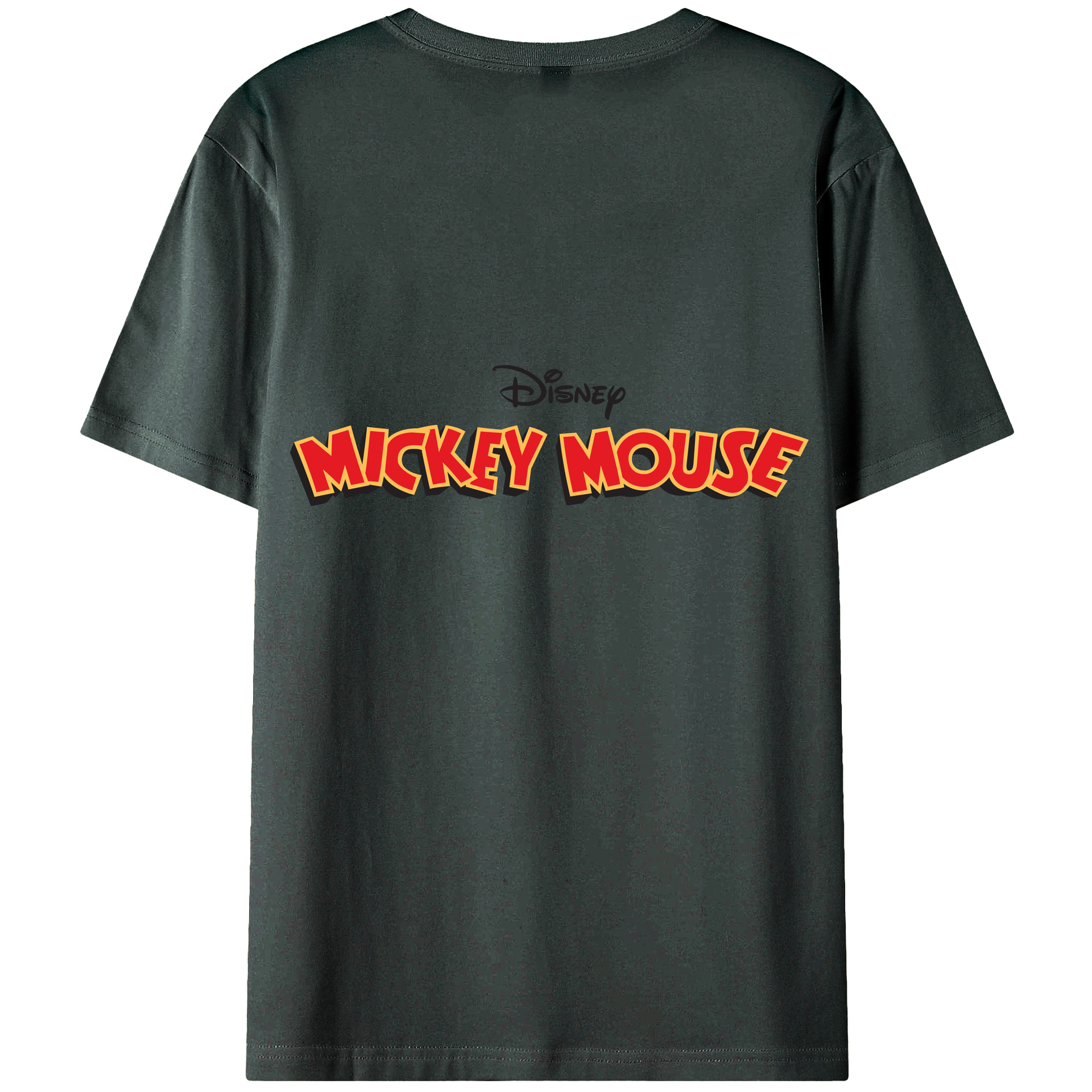 ミッキーマウス Mickey Mouse 綿100％ メンズ半袖Tシャツ（バックプリント） 通気性